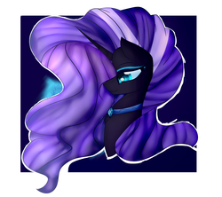 Size: 3246x2876 | Tagged: safe, artist:vanillamusic, nightmare rarity, pony, g4, bust, female, hair over one eye, high res, portrait, solo
