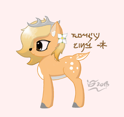 Size: 873x825 | Tagged: safe, artist:magicspark, oc, oc only, oc:marnaspark, deer, pony, 2d, female, flower, practice, profile, simple background, solo