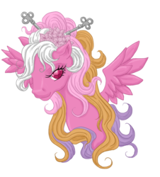 Size: 500x552 | Tagged: safe, artist:miserati, locket (g1), pegasus, pony, twinkle eyed pony, g1, bust, female, simple background, solo, transparent background