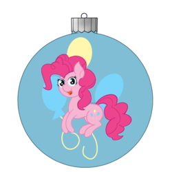 Size: 1181x1181 | Tagged: safe, artist:dyonys, pinkie pie, earth pony, pony, g4, chibi, christmas ornament, decoration, female, simple background, transparent background