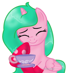 Size: 725x790 | Tagged: safe, artist:doroshll, oc, oc only, alicorn, pony, cup, female, mare, simple background, solo, teacup, transparent background