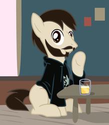 Size: 742x849 | Tagged: safe, artist:earth_pony_colds, oc, oc only, pony, alcohol, beard, beer, concept art, facial hair, original art, ponified, solo