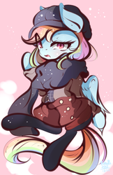 Size: 517x799 | Tagged: safe, artist:tohupo, rainbow dash, pegasus, pony, g4, bundled up for winter, female, mare, solo, winter outfit