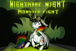 Size: 3888x2592 | Tagged: safe, artist:mythpony, oc, oc only, oc:lightning bliss, alicorn, pony, female, goggles, high res, mare, nightmare night, solo