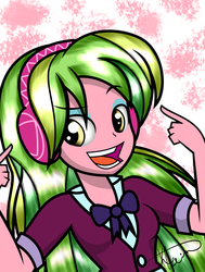 Size: 1024x1351 | Tagged: safe, artist:alligatorgummy, lemon zest, equestria girls, g4, my little pony equestria girls: friendship games, female, happy, open mouth, shine like rainbows, solo