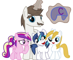 Size: 912x744 | Tagged: safe, artist:cadanceofcanterlot, hondo flanks, prince blueblood, princess cadance, shining armor, g4, colt, colt blueblood, colt shining armor, female, filly, filly cadance, male, younger