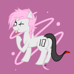 Size: 2000x2000 | Tagged: safe, artist:suskii, oc, oc only, oc:rokii, pony, butt, cute, high res, male, one eye closed, plot, smartpone, solo, tongue out, wink