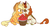 Size: 5267x2874 | Tagged: safe, artist:chub-wub, applejack, autumn blaze, earth pony, kirin, pony, g4, sounds of silence, apple, awwtumn blaze, blushing, cowboy hat, cute, female, food, hat, jackabetes, lesbian, mare, quadrupedal, ship:autumnjack, shipping, simple background, smiling, white background, wingding eyes