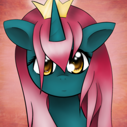 Size: 1024x1024 | Tagged: safe, artist:thetarkaana, oc, oc only, oc:empress lace, alicorn, pony, alicorn oc, crown, cute, female, horn, jewelry, looking at you, regalia, solo