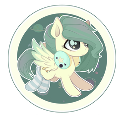 Size: 2523x2379 | Tagged: safe, artist:xsatanielx, oc, oc only, pony, rcf community, clothes, commission, female, high res, mare, socks, solo, starry eyes, sticker, striped socks, wingding eyes