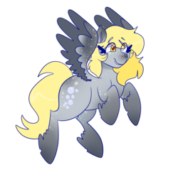 Size: 1280x1259 | Tagged: safe, artist:cubbybatdoodles, derpy hooves, pegasus, pony, g4, cute, cutie mark, derpabetes, female, simple background, smiling, solo, transparent background