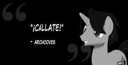 Size: 768x392 | Tagged: safe, artist:catsofdeath, oc, oc only, oc:archooves, pony, solo, spanish