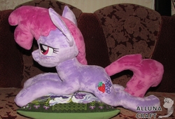 Size: 3840x2605 | Tagged: safe, artist:allunacraft, berry punch, berryshine, earth pony, pony, g4, high res, irl, photo, plushie, solo