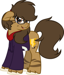 Size: 1018x1200 | Tagged: safe, artist:binkyt11, oc, oc only, oc:binky, earth pony, hybrid, pony, zony, 2019 community collab, derpibooru community collaboration, .svg available, body markings, clothes, female, freckles, glasses, hoodie, inkscape, mare, nerd, ponytail, rayman, scrunchie, simple background, solo, svg, transparent background, unshorn fetlocks, vector