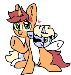 Size: 372x391 | Tagged: safe, artist:nootaz, oc, oc:game guard, oc:nootaz, pony, unicorn, 2019 community collab, derpibooru community collaboration, :p, cute, female, heart, heart eyes, hug, looking at you, male, mare, ocbetes, one eye closed, raised hoof, ship:gametaz, silly, simple background, smiling, stallion, tongue out, transparent background, underhoof, waving, wingding eyes, wink