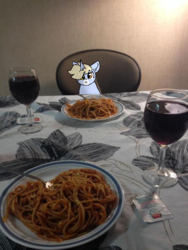 Size: 540x720 | Tagged: safe, artist:nootaz, oc, oc:nootaz, pony, food, irl, pasta, photo, ponies in real life, spaghetti