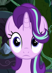 Size: 475x666 | Tagged: safe, screencap, starlight glimmer, pony, unicorn, g4, to change a changeling, changeling kingdom, cropped, cute, feelings forum, female, glimmerbetes, hair flip, hair over one eye, mare, solo