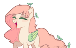 Size: 1024x647 | Tagged: safe, artist:m-00nlight, oc, oc only, oc:marigold, pegasus, pony, eyes closed, female, happy, mare, simple background, solo, transparent background