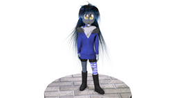 Size: 1920x1080 | Tagged: safe, artist:binary6, oc, oc only, oc:xenite, anthro, 3d, 3d model, boots, clothes, female, leggings, render, shoes, simple background, socks, solo, transparent background, wip