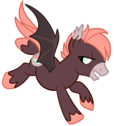 Size: 1280x1417 | Tagged: safe, artist:cosmic-horse, artist:girlboyburger, oc, oc only, bat pony, pony, male, sharp teeth, simple background, smiling, solo, stallion, teeth, transparent background, vector