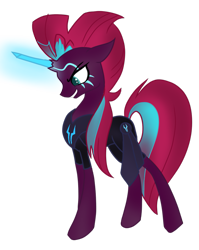 Size: 953x1200 | Tagged: safe, artist:mysteriousshine, tempest shadow, pony, comic:the storm kingdom, g4, my little pony: the movie, crystal of light, eye scar, fanart, female, general tempest shadow, glowing scar, mare, scar, simple background, solo, transparent background, vector
