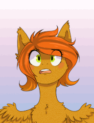 Size: 1000x1300 | Tagged: safe, artist:shiro-roo, oc, oc only, oc:camber, pegasus, pony, animated, bust, chest fluff, crying, cute, female, floppy ears, frame by frame, gif, mare, open mouth, portrait, sad, sadorable, solo, spread wings, wings