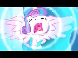 Size: 480x360 | Tagged: safe, screencap, princess flurry heart, alicorn, pony, g4, season 6, the crystalling, baby, baby flurry heart, baby pony, bubble, cloth diaper, crying, diaper, diapered filly, eyes closed, female, filly, foal, large wings, letterboxing, newborn, newborn flurry heart, open mouth, safety pin, shockwave, spread wings, wings