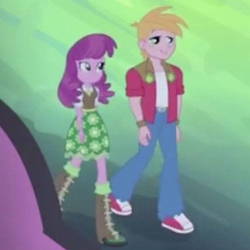 Size: 500x500 | Tagged: safe, screencap, big macintosh, cheerilee, equestria girls, g4, perfect day for fun, cropped, duo, humans standing next to each other