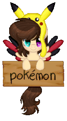 Size: 192x345 | Tagged: safe, artist:space--paws0w0, oc, oc only, oc:asheley, pegasus, pikachu, pony, animated, colored wings, female, gif, hat, heterochromia, mare, multicolored wings, nintendo, poké ball, pokémon, raised hoof, sign, simple background, solo, transparent background
