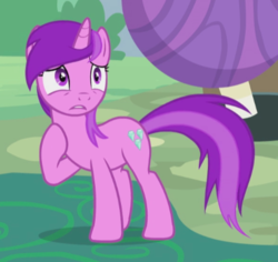 Size: 443x418 | Tagged: safe, screencap, amethyst star, sparkler, pony, unicorn, g4, slice of life (episode), cropped, female, hoof on chest, mare, raised hoof, scared, solo