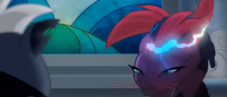 Size: 801x342 | Tagged: safe, edit, edited screencap, editor:symphonic sync, screencap, grubber, tempest shadow, cat, g4, my little pony: the movie, ms paint skills almost non-existent