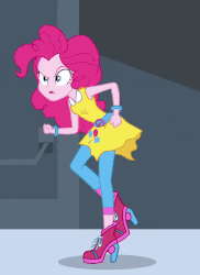 Size: 746x1026 | Tagged: safe, screencap, pinkie pie, dance magic, equestria girls, equestria girls specials, g4, animated, cropped, everyday i'm shufflin', female, gif, high heels, loop, shoes, shuffle, solo