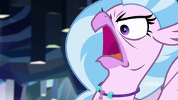 Size: 1920x1080 | Tagged: safe, screencap, silverstream, classical hippogriff, hippogriff, g4, what lies beneath, angry, birb, cute, diastreamies, discovery family, discovery family logo, faic, female, frown, glare, logo, madorable, open mouth, rage, silverrage, solo, spread wings, wings
