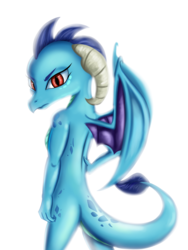 Size: 2072x2761 | Tagged: safe, artist:qbellas, princess ember, dragon, g4, female, high res, simple background, solo