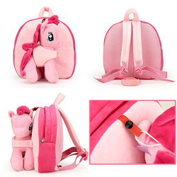 Size: 1000x1000 | Tagged: safe, pinkie pie, earth pony, pony, g4, backpack, child leash, female, irl, mare, photo, plush backpack, plushie