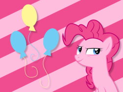 Size: 2880x2160 | Tagged: safe, artist:poniesmemes, derpibooru exclusive, pinkie pie, pony, g4, 4:3 aspect ratio, cutie mark, female, high res, smiling, smirk, solo, stripes, wallpaper