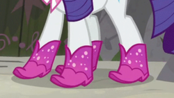 Size: 2208x1242 | Tagged: safe, screencap, rarity, pony, g4, the end in friend, boots, female, glitter boots, legs, pictures of legs, shoes, solo