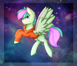Size: 3000x2600 | Tagged: safe, artist:rskyfly, oc, oc only, oc:gusty breeze, pegasus, pony, clothes, high res, hoodie, male, solo, space background, stallion, ych result