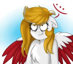 Size: 3000x2600 | Tagged: safe, artist:rskyfly, oc, oc only, oc:silver hush, pegasus, pony, ..., :t, bust, chest fluff, female, floppy ears, high res, mare, portrait, simple background, solo, spread wings, transparent background, wide eyes, wings, ych result