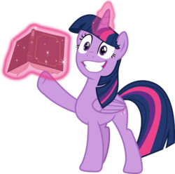 Size: 1211x1203 | Tagged: safe, artist:frownfactory, twilight sparkle, alicorn, pony, g4, my little pony best gift ever, .svg available, adorkable, book, cute, dork, faic, female, grin, horn, magic, mare, simple background, smiling, solo, squee, svg, transparent background, twilight sparkle (alicorn), vector, wings