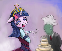 Size: 3041x2495 | Tagged: safe, twilight sparkle, oc, oc:anon, human, anthro, g4, big crown thingy, high res, jewelry, regalia