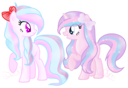 Size: 1132x777 | Tagged: safe, artist:doroshll, oc, oc only, oc:sugar rhythm, oc:sweet sprinkles, earth pony, pony, unicorn, female, mare, simple background, transparent background