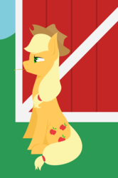 Size: 3000x4509 | Tagged: safe, artist:alltimemine, applejack, earth pony, pony, barn, cowboy hat, cutie mark, female, hat, haystick, inkscape, lineless, mare, mouth hold, profile, sitting, solo, straw in mouth, vector