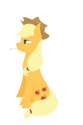 Size: 3000x4509 | Tagged: safe, alternate version, artist:alltimemine, applejack, earth pony, pony, g4, cowboy hat, cutie mark, female, hat, haystick, high res, inkscape, lineless, mare, mouth hold, profile, simple background, sitting, solo, straw in mouth, transparent background, vector