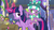 Size: 1280x720 | Tagged: safe, screencap, spike, twilight sparkle, alicorn, dragon, pony, g4, my little pony best gift ever, my little pony: friendship is magic, christmas, christmas lights, clothes, duo, female, glowing horn, hat, holiday, horn, magic, male, mare, scarf, striped scarf, stupid sexy spike, telekinesis, twilight sparkle (alicorn), winged spike, wings, winter outfit