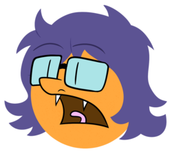Size: 1100x1000 | Tagged: safe, artist:b-cacto, oc, oc:dusk rhine, barely pony related, food, fusion, glasses, orange, screaming, wat, what has science done