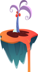 Size: 1628x3079 | Tagged: safe, artist:pageturner1988, g4, make new friends but keep discord, .svg available, chaos, floating island, no pony, palm tree, resource, simple background, the discord zone, transparent background, tree, vector, waterfall