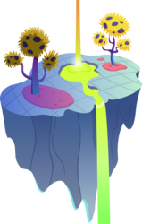 Size: 1024x1609 | Tagged: safe, artist:pageturner1988, g4, make new friends but keep discord, .svg available, chaos, floating island, no pony, pond, resource, simple background, the discord zone, transparent background, tree, vector, waterfall