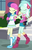 Size: 366x570 | Tagged: safe, screencap, bon bon, lyra heartstrings, sweetie drops, all's fair in love & friendship games, equestria girls, g4, my little pony equestria girls: friendship games, best friends, book, duo, eyes closed, female, linked arms, shipping fuel, smiling, walking