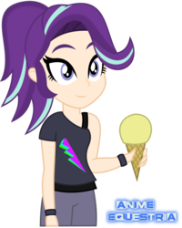 Size: 683x853 | Tagged: safe, artist:anime-equestria, starlight glimmer, human, g4, 80s, clothes, female, food, human coloration, humanized, ice cream, light skin, solo, that human sure does love ice cream, that pony sure does love ice cream